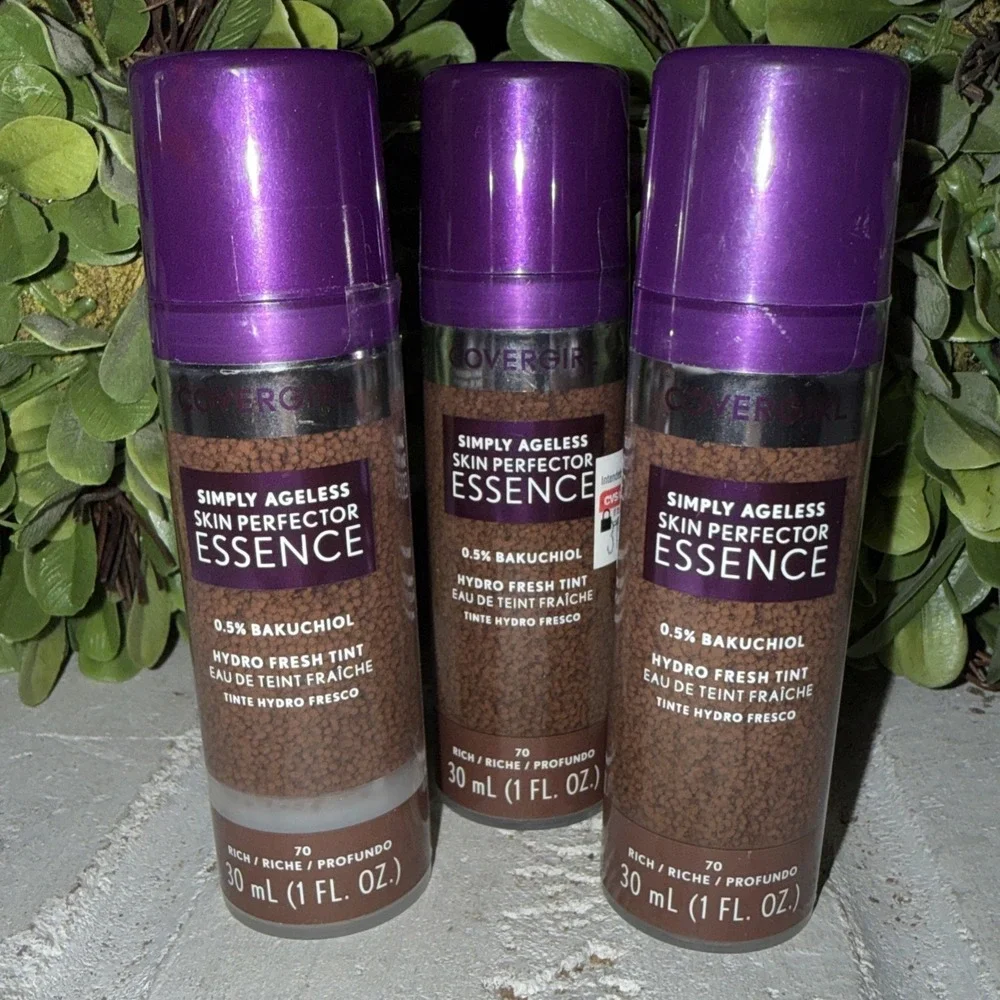 Covergirl Simply Ageless Skin Perfector Essence Hydro‎ Fresh Tint #70 Rich ~ X 3